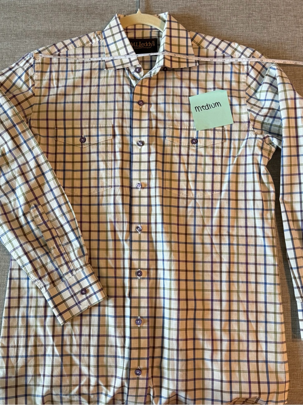 Plaid Long-Sleeve Dress Shirt - Medium